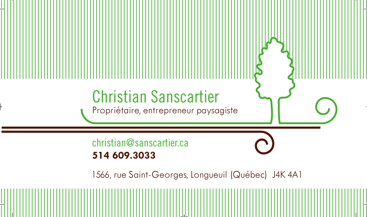 Christian Sanscartier — owner, landscape contractor · christian@sanscartier.ca · 514 609-3033