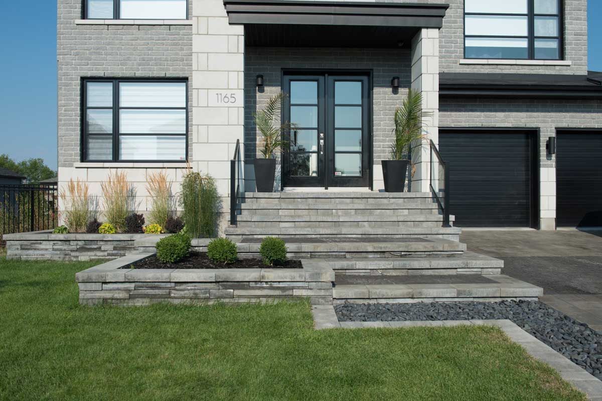 Before — un-landscaped lot